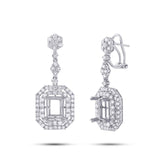 2.63ct 18k White Gold Diamond Semi-mount Earring